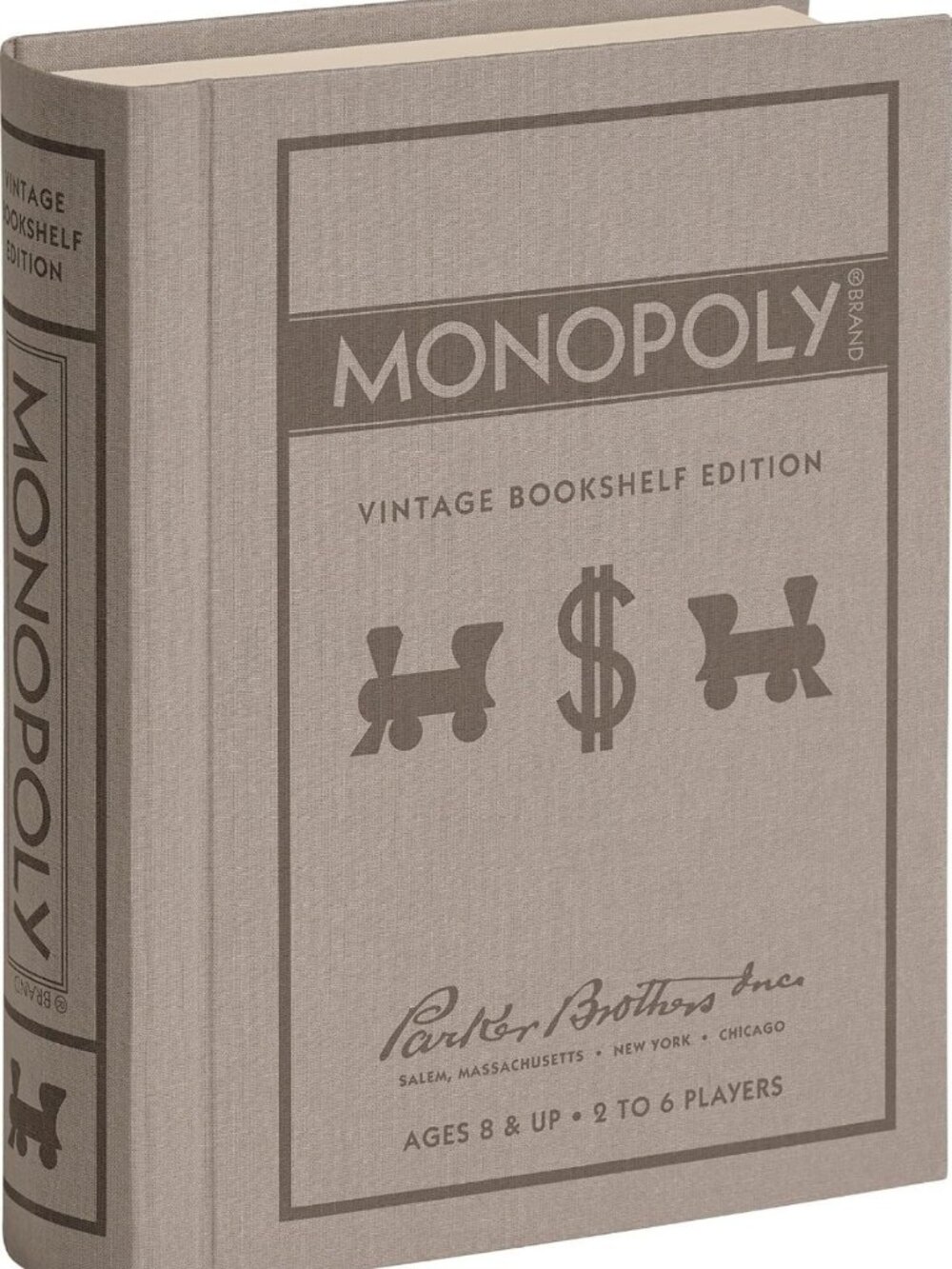 Vintage Bookshelf Monopoly Board Game - Premium Fabric Storage, Retro Graphics